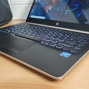 Laptop slim mulus elegan keyboard nyala HP 14s-CF1047TU intel N4205 ram 4GB DDR4 HD 1TB frameless normal siap pakai (TERJUAL)