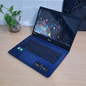 Laptop Grafis tipis elegan narrow bezel Acer Aspire 5 A514-52KG Core i3-7200u 4GB SSD M2 256GB Nvidia MX130 2GB layar IPS Full HD (terjual)